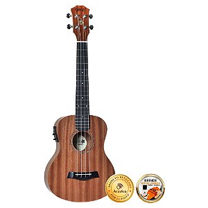 Ukulele Seizi Bali Concert Elétrico Tobacco Laminado