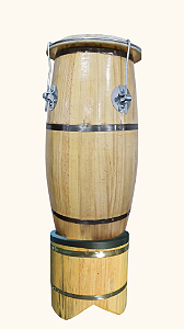 Atabaque De 80 Cm Afinação Em Presilha Aro De Metal Suporte