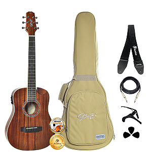 Kit Violão Seizi Baby Akira Koa Ativo Em Aço Completo