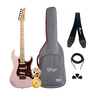 Kit Guitarra Seizi Katana Yoru Sakura Pink Tortoise Completo