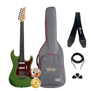 Kit Guitarra Seizi Katana Musashi HSS Bonsai Green Completo