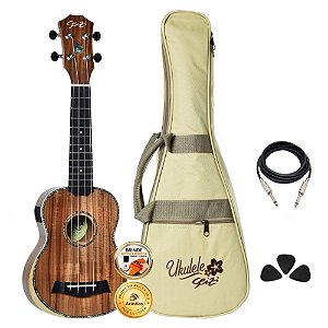 Kit Ukulele Seizi Bora-Bora Plus Soprano Elétrico Completo