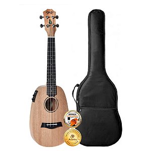 Kit Ukulele Seizi Bali Pineapple Concert Elétrico Okume Capa