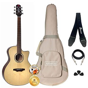 Kit Violão Seizi Supreme Ryu Cutaway Spruce Natural Completo