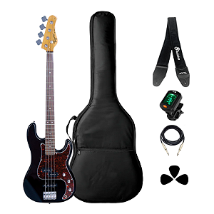 Kit Contrabaixo 4 Cordas Tagima Precision TW-65 Black Completo