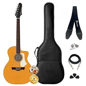 Kit Violão Elétrico Tagima Rio Negro Amber TEQ-8 Completo