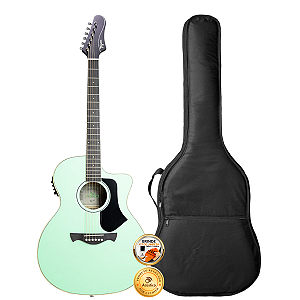 Kit Violão Tagima Rio Negro Surf Green TEQ-8 Com Capa
