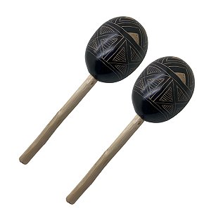 Maraca Chocalho Instrumento Indígena Cabaça Artesanal Par