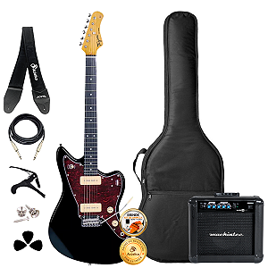 Guitarra Jazzmaster Tagima TW-61BK Acessórios + Amplificador