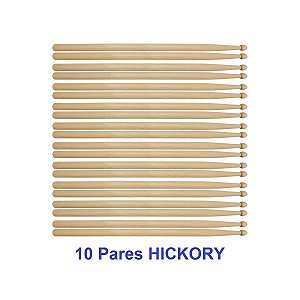 Baqueta De Bateria Liverpool Hickory 7A Sem Logo 10 Pares