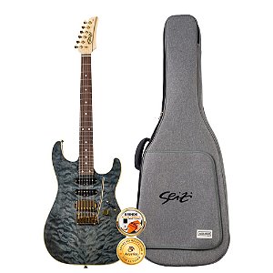 Guitarra Seizi Katana Hashira Black Onix Gold HSS Com Bag