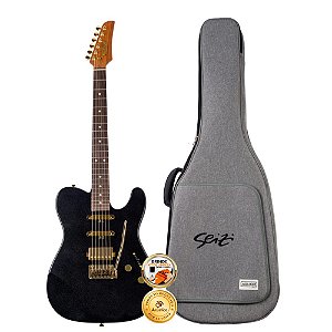 Guitarra Seizi Katana Sakura Pearl Black Gold Tele HSS Bag