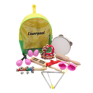 Bandinha Rítmica Infantil 10 Instrumentos Mochila Liverpool