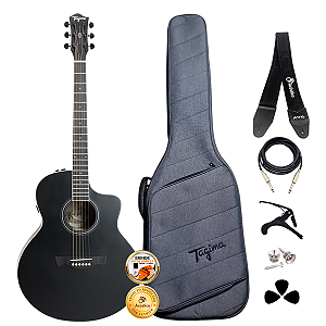 Kit Violão Profissional Tagima Hampton Jumbo BK Completo