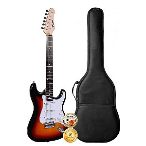 Kit Guitarra Stratocaster Winner Sunburst Single Coil Capa
