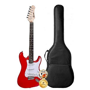 Kit Guitarra Stratocaster Winner Vermelho Single Coil Capa