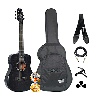 Kit Violão Seizi Baby Neo Akira Open Pore Black Completo
