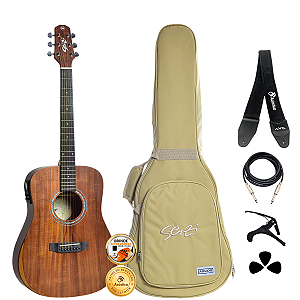Kit Violão Profissional Seizi Mini Neo Tokyo Koa Ativo Completo