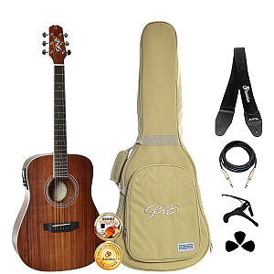 Kit Violão Profissional Seizi Mini Tokyo Koa Folk Completo
