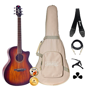 Kit Violão Seizi Supreme Ryu Koa Burst Ativo Completo
