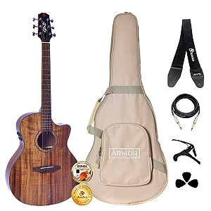 Kit Violão Seizi Supreme Ryu Mirai Cutaway Koa Completo