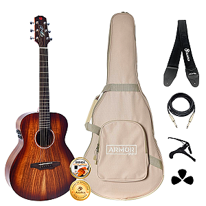 Kit Violão Seizi Supreme Mini Ryu Mirai Koa Burst Completo
