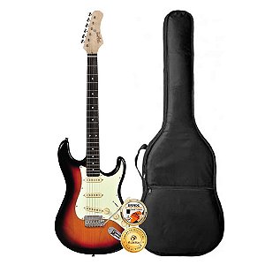 Kit Guitarra Stratocaster Tagima Classic Sunburst T635 Capa