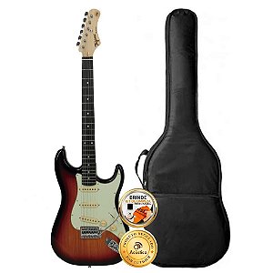 Kit Guitarra Stratocaster Tagima Sunburst Tg-500 Com Capa