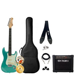Guitarra Tagima TG-500 Surf Green Acessórios + Amplificador