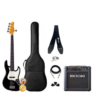 Kit Baixo Tagima Jazz TW-73 Black Acessórios + Amplificador