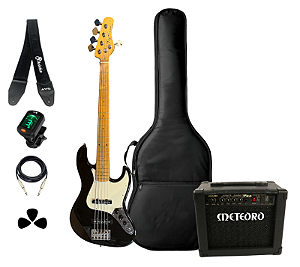 Kit Baixo Tagima Jazz TW-73 Black Acessórios + Amplificador