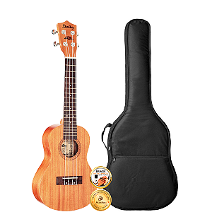 Kit Ukulele Concert Acústico Shelby Profissional Em Mogno Capa