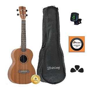 Kit Ukulele Tenor Strinberg Acústico UK06T Mogno Completo