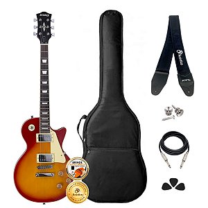 Kit Guitarra Les Paul Strinberg Cherry Sunburst Completo