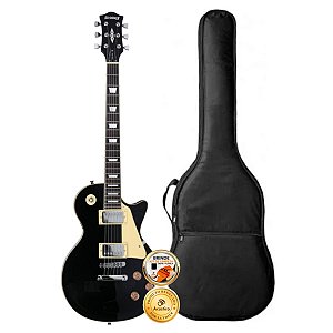 Kit Guitarra Les Paul Strinberg LPS230 Preto Com Capa