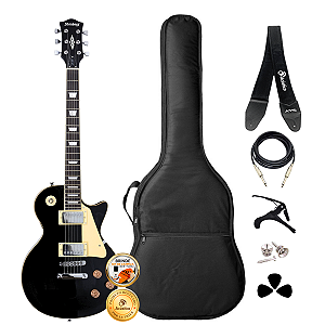 Kit Guitarra Les Paul Strinberg LPS230 Preto Completo