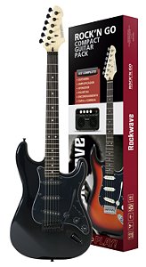 Kit Guitarra Stratocaster RockWave RGK50BK Maple Preta