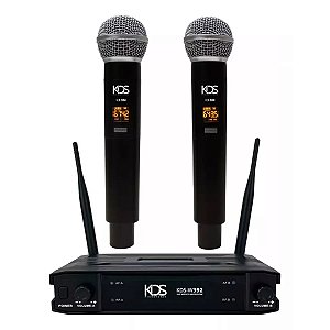 Microfone Duplo UHF Sem Fio Kadosh K 392M 50 Canais