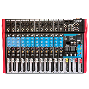 Mesa De Som Amplificada Soundvoice MS122 EUX 12 Canais EF/EQ