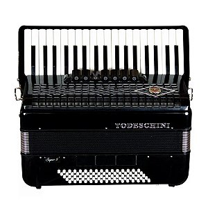 Acordeon Todeschini YW870 37 Teclas E 80 Baixos Preto Com Bag