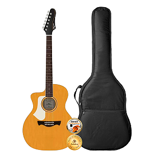 Kit Violão Canhoto Tagima Rio Negro Amber TEQ-8 Capa