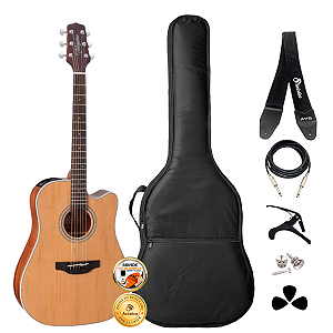 Kit Violão Profissional Takamine GD20CE Aço Natural Completo