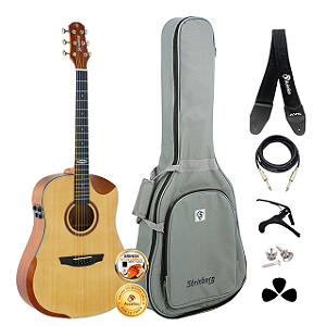 Kit Violão Strinberg Galaxy SD301HCR Natural Folk Completo