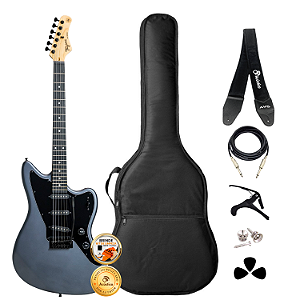 Kit Guitarra Jazzmaster Tagima TW-60 Deep Silver Completo