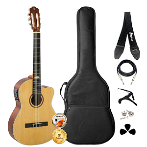 Kit Violão Elétrico Strinberg SC200C Clássico Nylon Completo