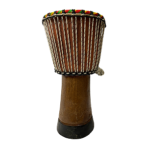 Tambor Djembê Percussão Africana Médio 9" X 50 Cm Pele Couro