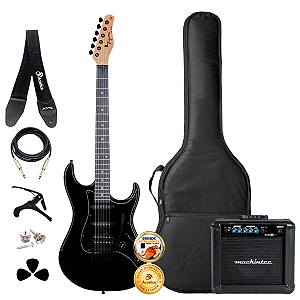 Guitarra Stratocaster Tagima TG-520 Preto Acessórios + Ampli