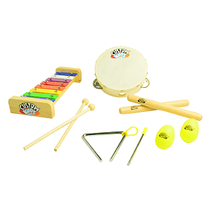 Kit Musicalização Infantil 5 Instrumentos Percussivos Kids