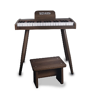 Piano Infantil Elétrico Turbinho 37 Teclas Em Madeira Escura