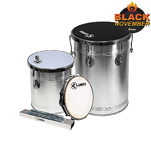 Kit Samba Luen Com Rebolo Repique Reco-Reco E Pandeiro